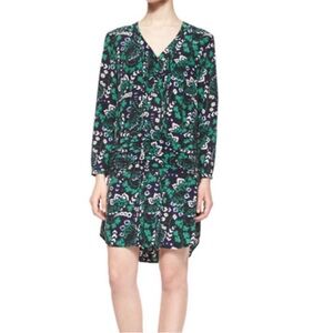 Veronica Beard "Elm" vine-print shirtdress.